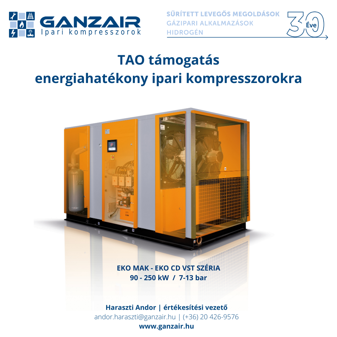 Energia és költség megtakarítás együttesen a GANZAIR támogatásával!