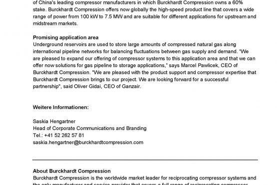 Európában elsőként cégünk értékesített Burckhardt gyártmányú ún. “high-speed