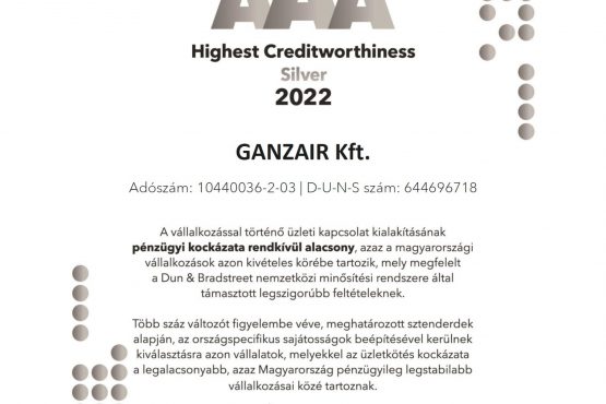 A Ganzair egyike a pénzügyileg legstabilabb cégeknek